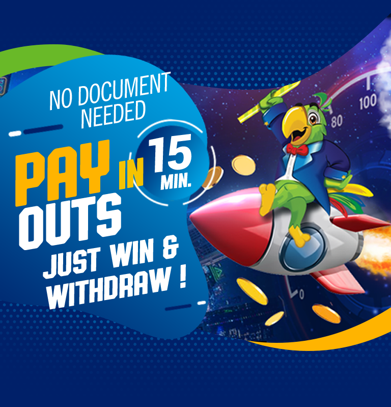 No document needed. Poyout in 15 min.